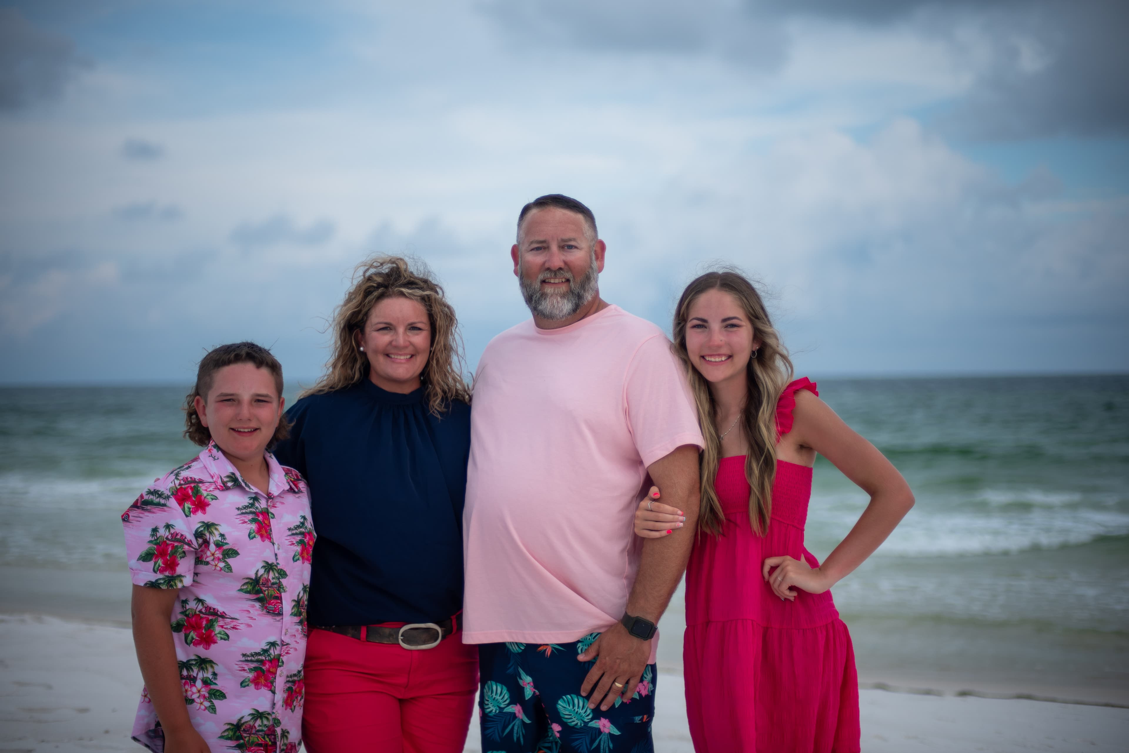 Family portrait on the beach